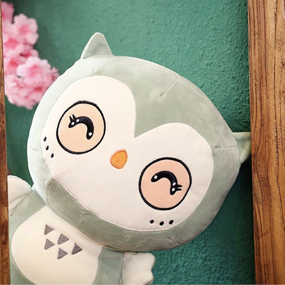 Peluche hibou vert kawaii pour une déco enfant tendance