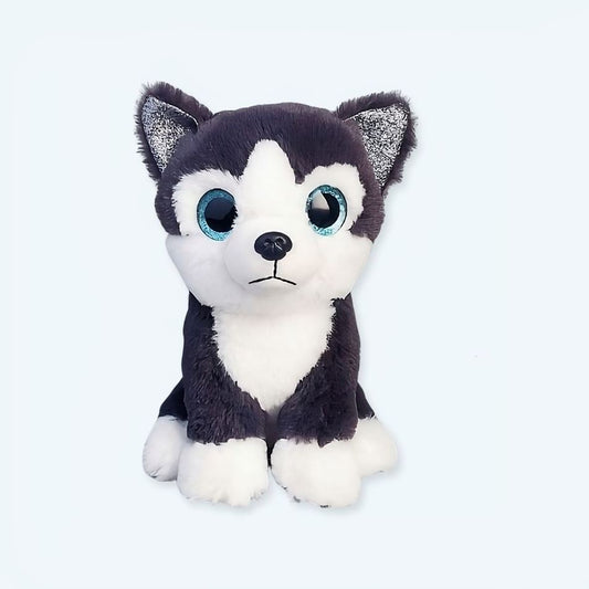 Peluche Husky Noir Doux - Hiver Compagnon Enfant