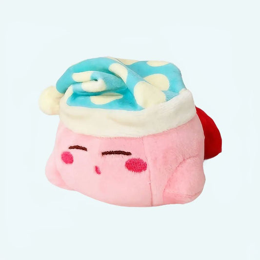 Peluche Kirby - Douce bonnet de nuit bleu pour enfant câlin
