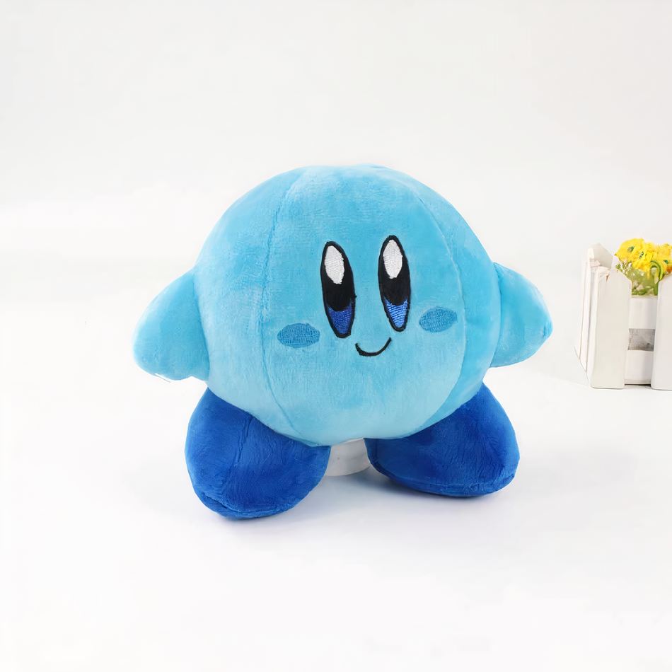 Peluche Kirby Sourire Joyeux - Rose et Bleu Doux pour Enfant