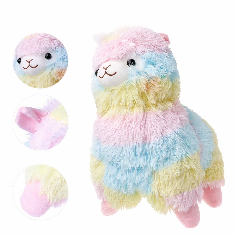 Peluche Lama Arc-en-Ciel Doux Câlin Pastel