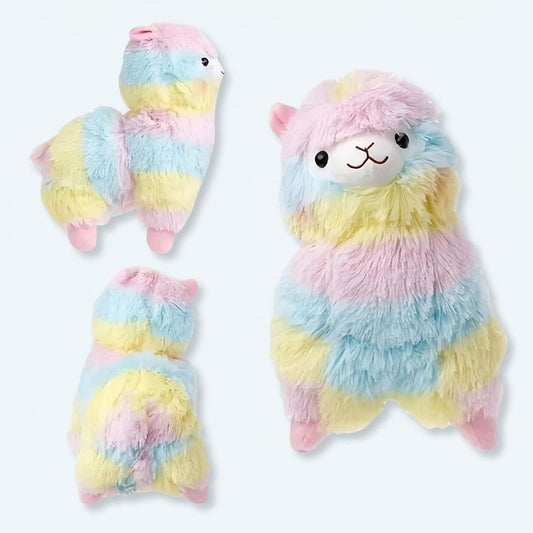Peluche Lama Arc-en-Ciel Doux Câlin Pastel