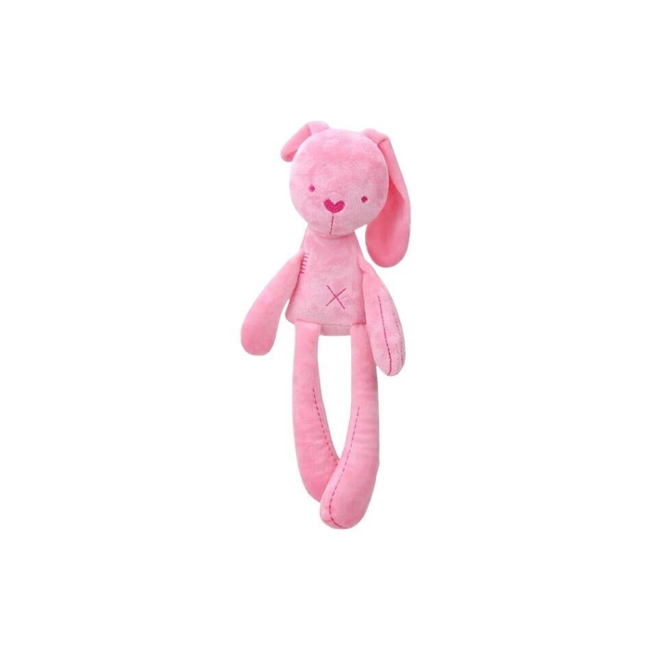 Peluche lapin blanc rose - Câlin Doux - Enfant Déco Chambre