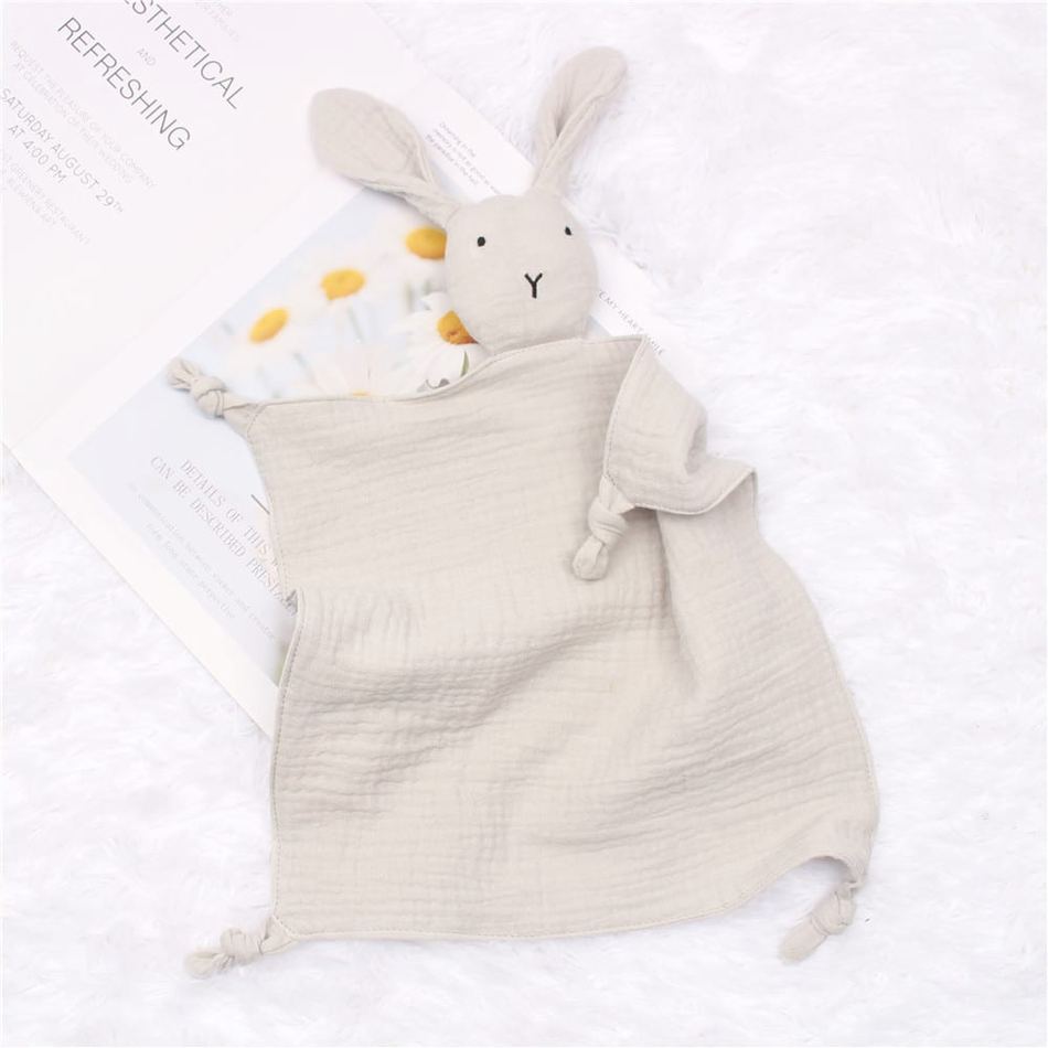 Peluche Lapin Câlin en Coton Mousseline Doux pour Enfant