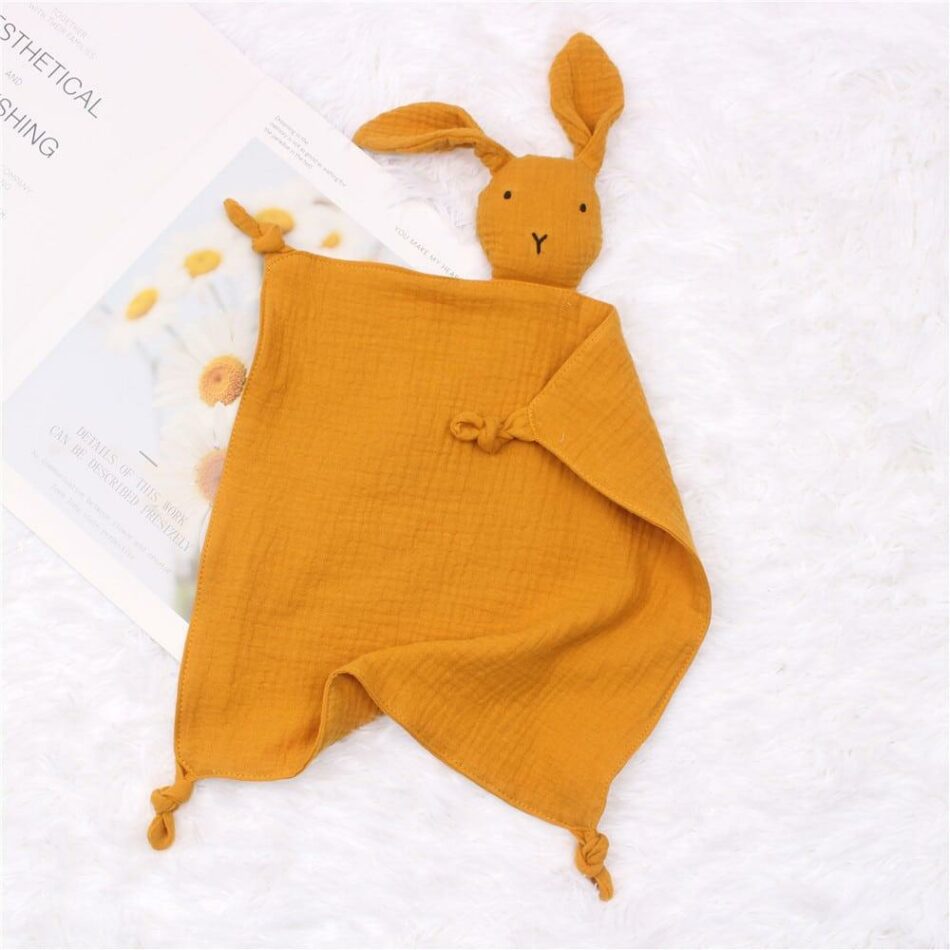 Peluche Lapin Câlin en Coton Mousseline Doux pour Enfant