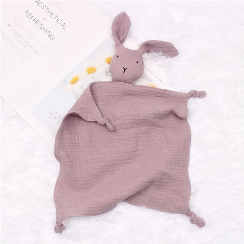 Peluche Lapin Câlin en Coton Mousseline Doux pour Enfant