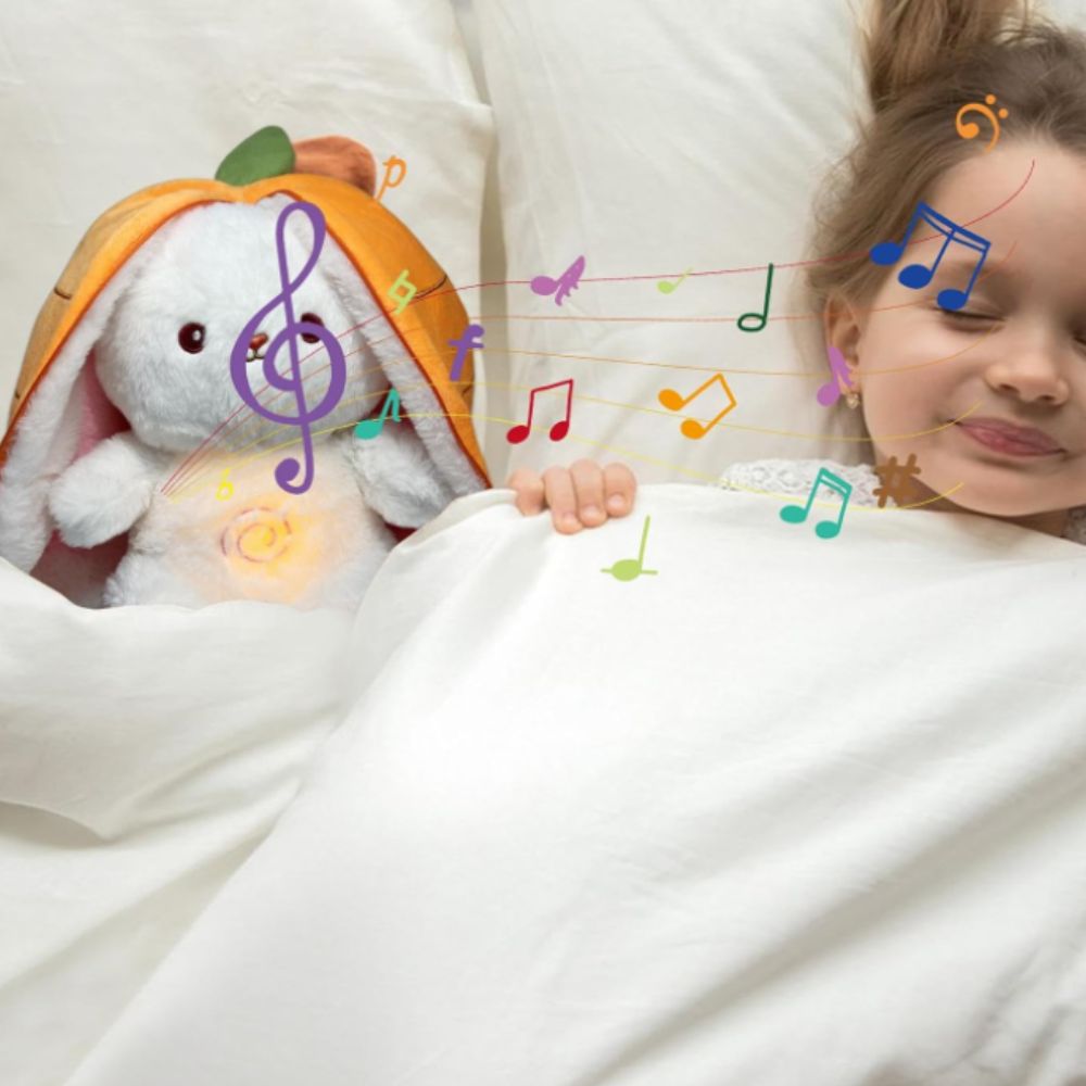 Peluche Lapin Carotte : Mélodie Douce pour un Sommeil Apaisant