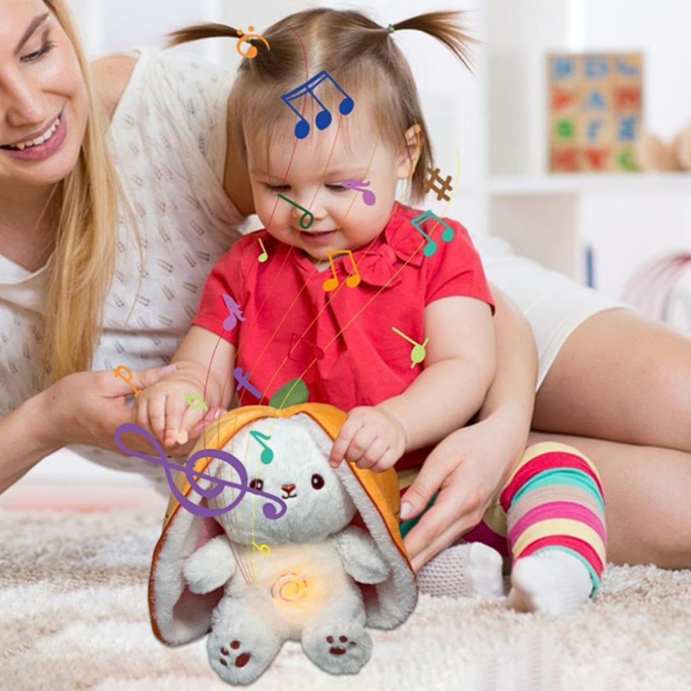 Peluche Lapin Carotte : Mélodie Douce pour un Sommeil Apaisant