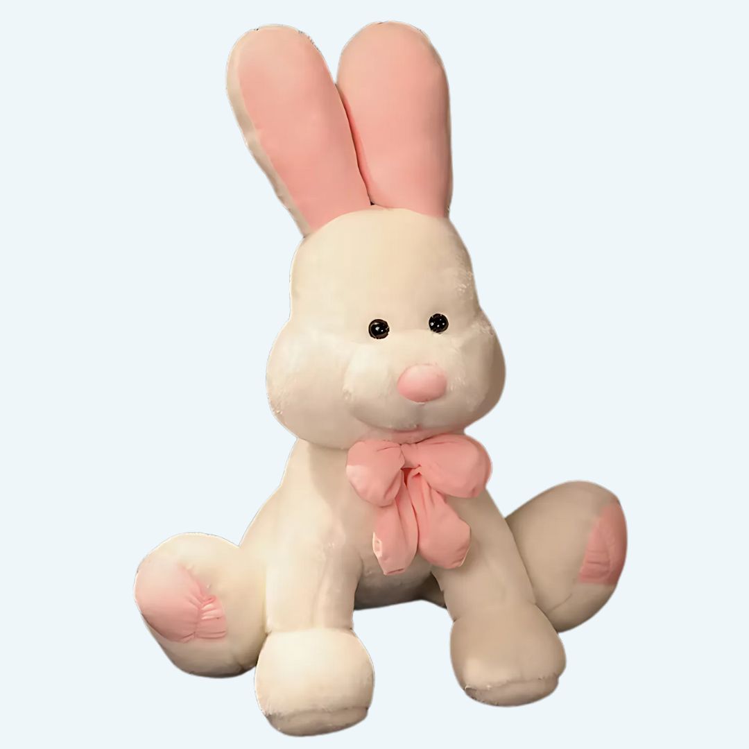Peluche Lapin Géant Blanc Doux Câlin pour Chambre d'Enfant