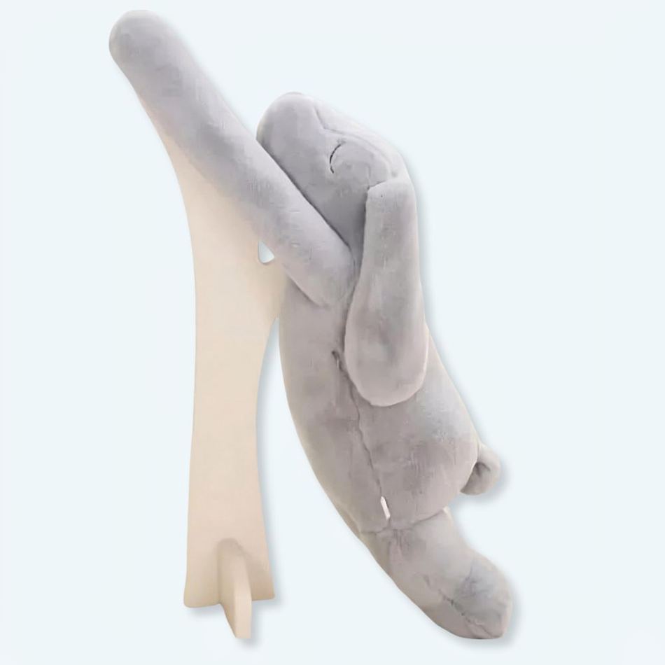 Peluche Lapin Géant Gris Doux Enfant Câlin - Taille XXL