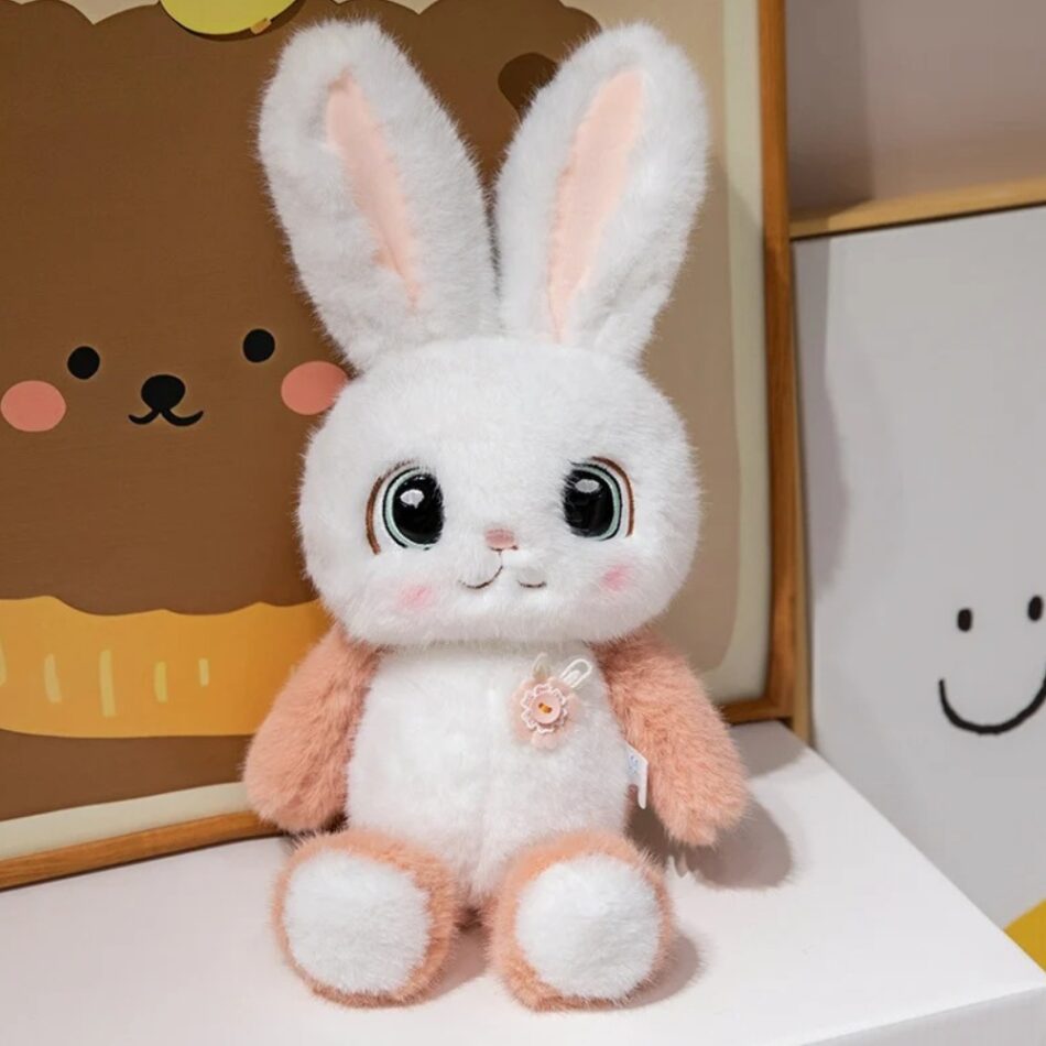 Peluche lapin kawaii ultra-douce pour câliner les enfants.