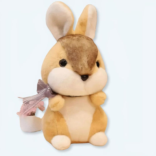 Peluche Lapin Lièvre Doux Beige pour Enfant Câlin