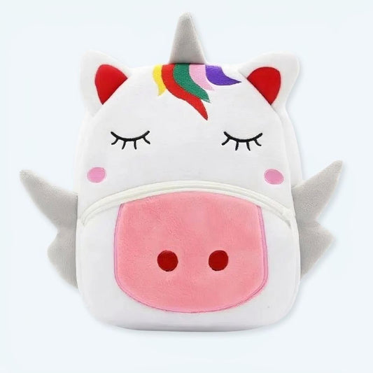 Licorne blanche sac à dos peluche enfant magique