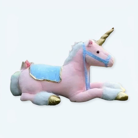 Peluche licorne cheval rose doux câlin enfant rêveur 