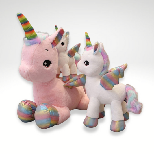 Peluche Licorne Douce avec Corne Multicolore
