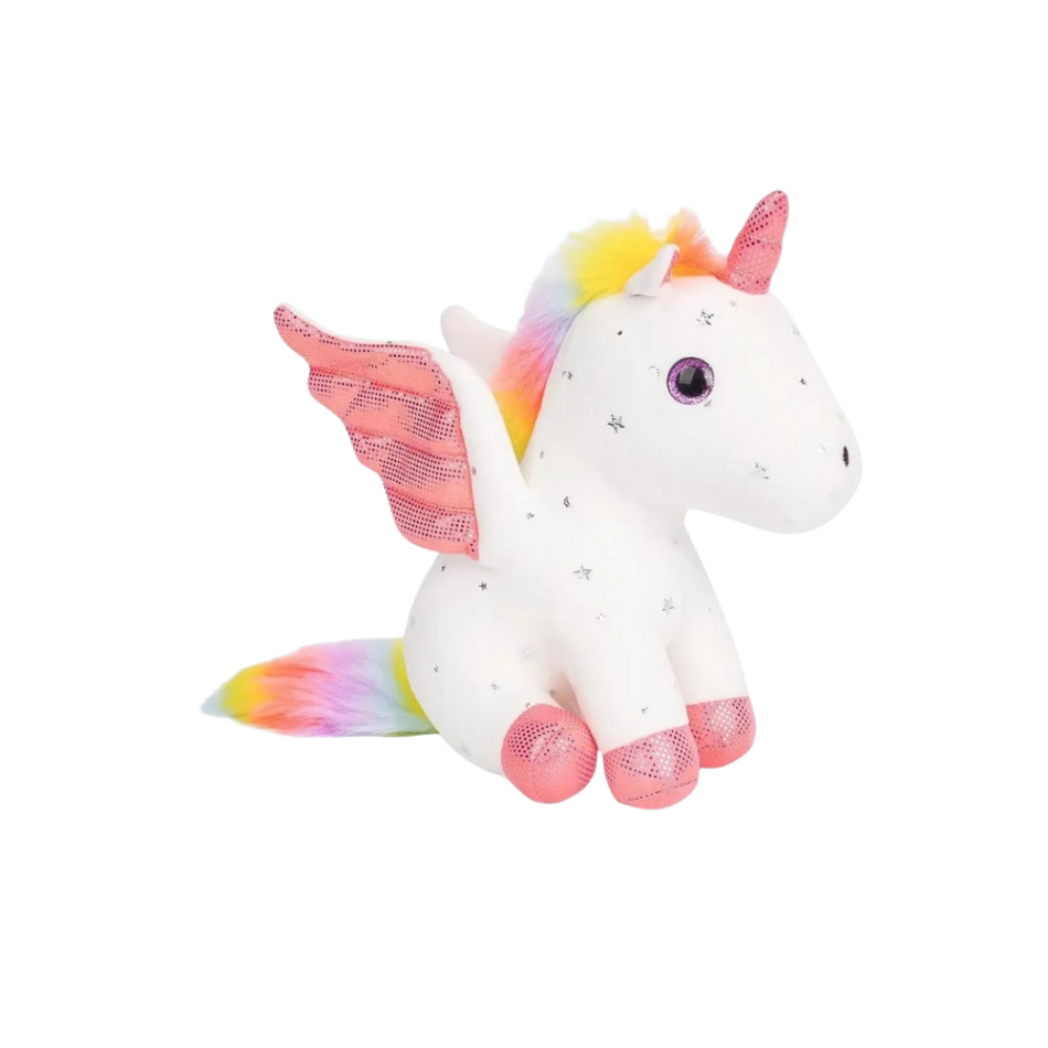 Peluche Licorne Magique aux Ailes Brillantes et Douce Câliner
