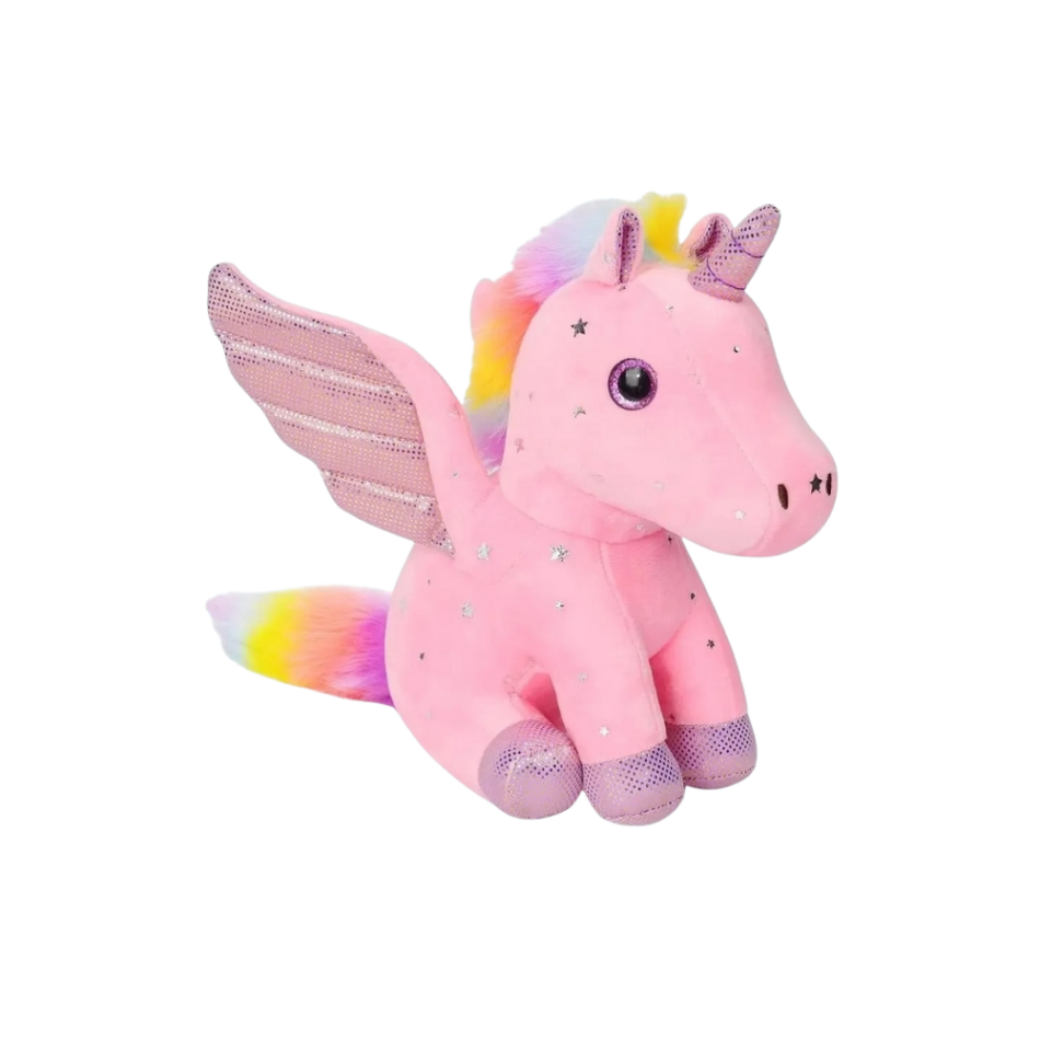 Peluche Licorne Magique aux Ailes Brillantes et Douce Câliner