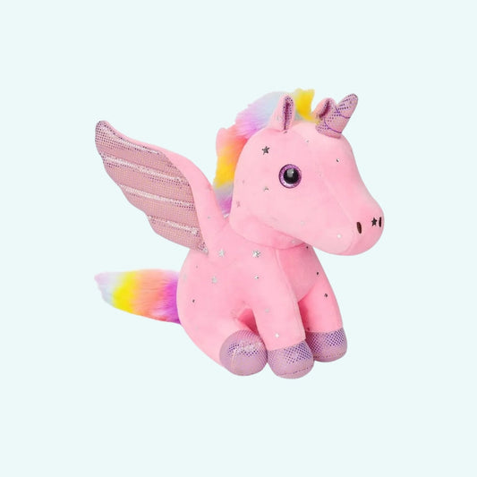 Peluche Licorne Magique aux Ailes Brillantes et Douce Câliner