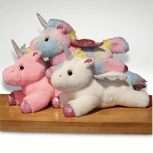 Peluche licorne multicolore lumineuse