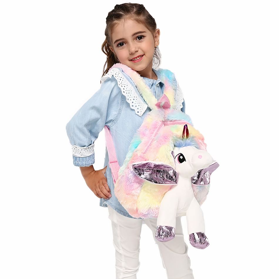 Sac à dos doux enfant rêve Peluche Licorne Multicolore