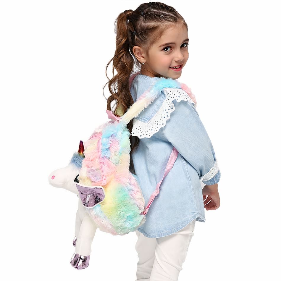 Sac à dos doux enfant rêve Peluche Licorne Multicolore