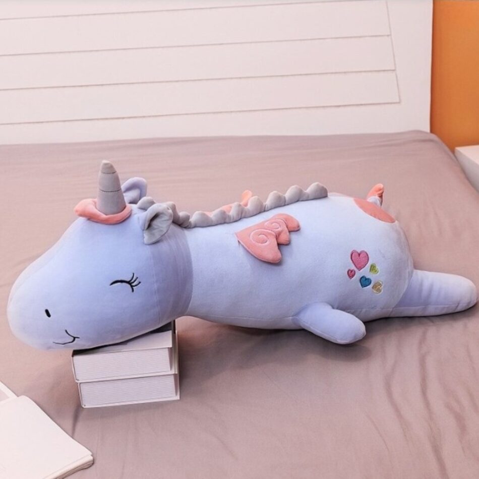 Oreiller peluche licorne lumineux arc-en-ciel pour enfant