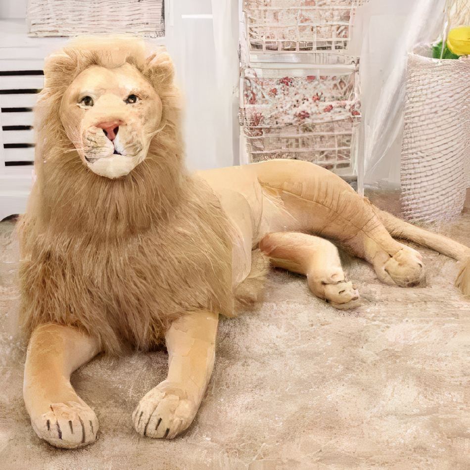 Peluche Lion Géant Doux pour Chambre Enfant Safari
