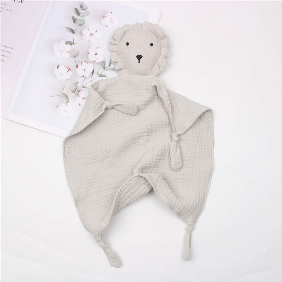 Peluche Lion Jungle en Mousseline de Coton Doux