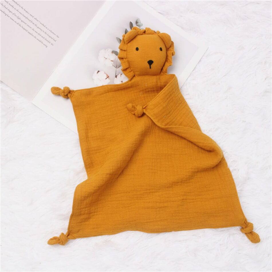 Peluche Lion Jungle en Mousseline de Coton Doux