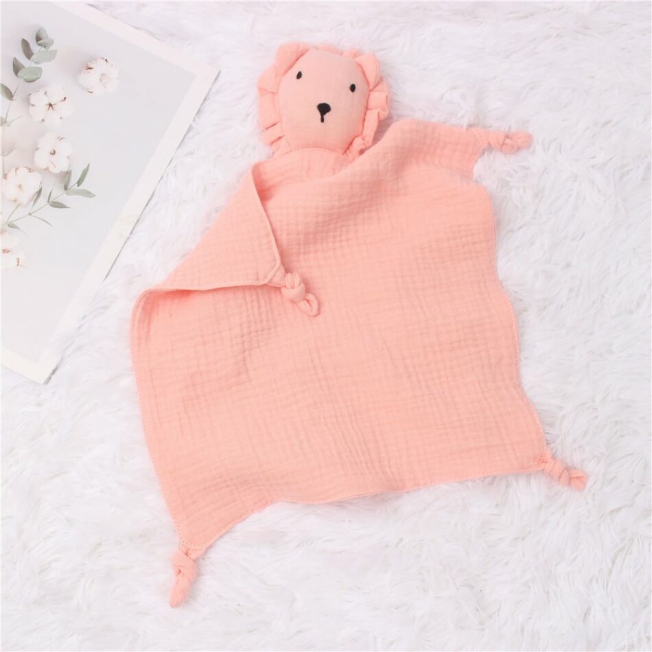 Peluche Lion Jungle en Mousseline de Coton Doux