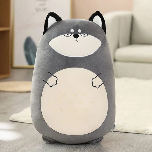Peluche loup Squishmallow gris et neutre