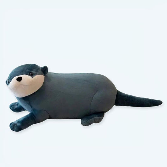 Peluche loutre bleue douce et câline, parfaite pour les enfants amoureux de l'univers marin