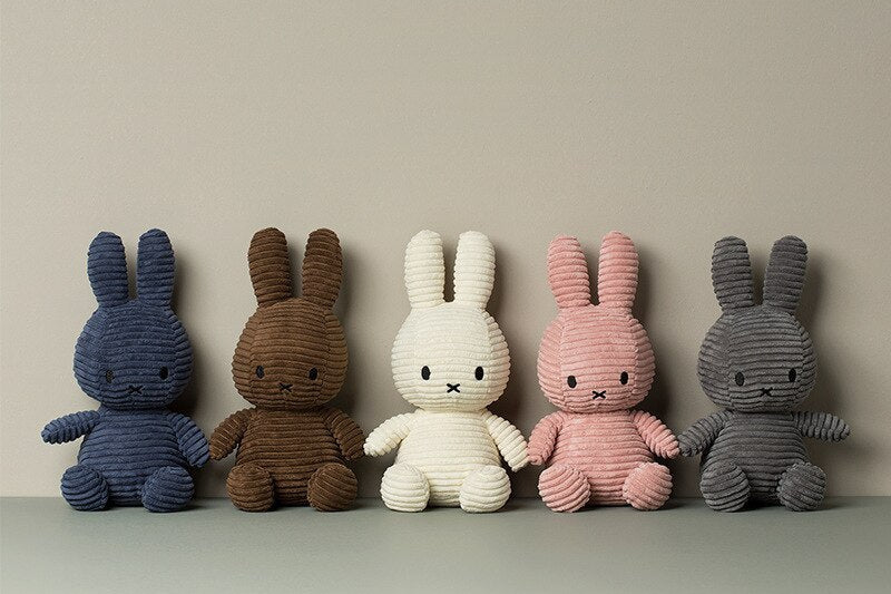 Peluche Miffy marron côtelée ultra-douce pour câliner - Enfant