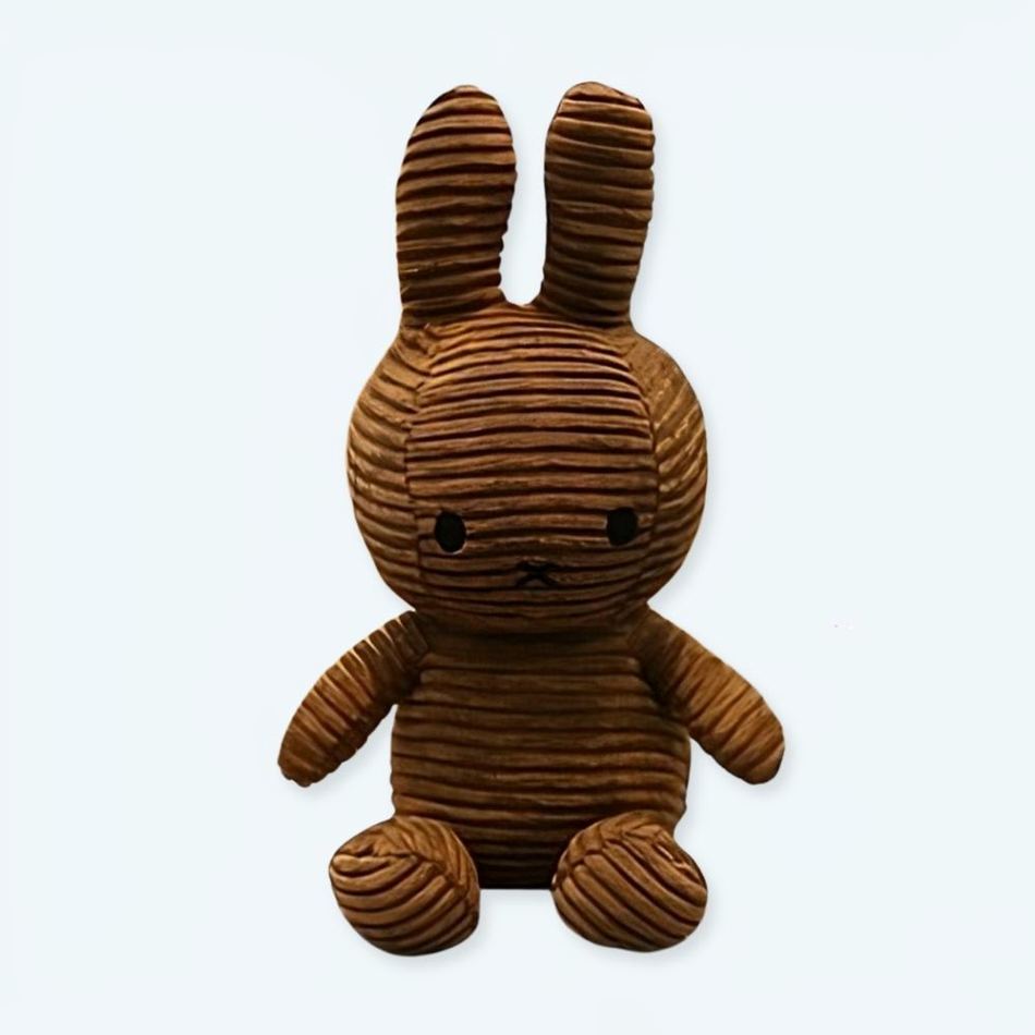 Peluche Miffy marron côtelée ultra-douce pour câliner - Enfant