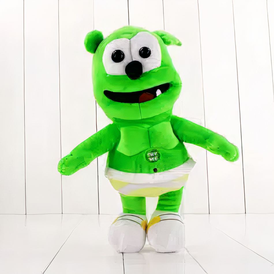 Peluche musicale verte douce pour chambre d'enfant