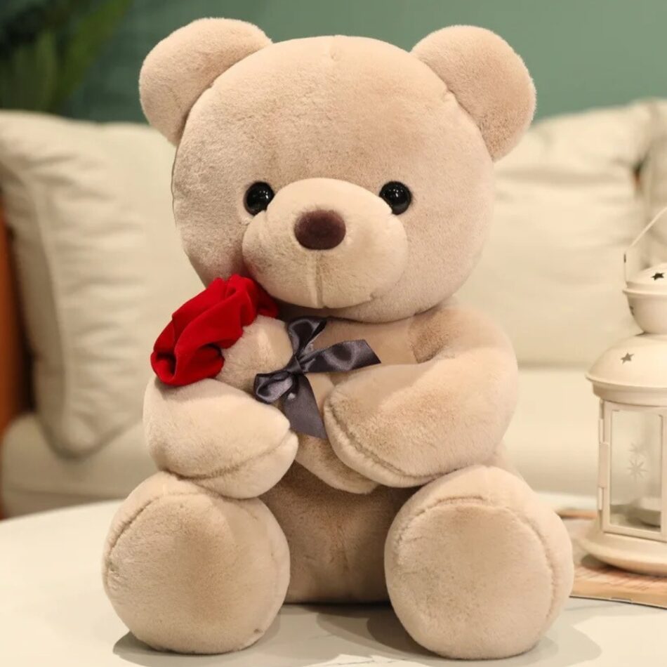 Peluche nounours romantique rose, cadeau parfait pour la Saint-Valentin