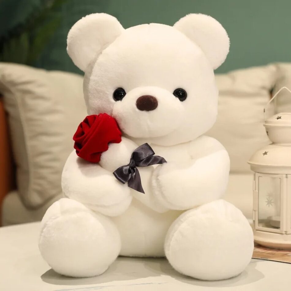 Peluche nounours romantique rose, cadeau parfait pour la Saint-Valentin