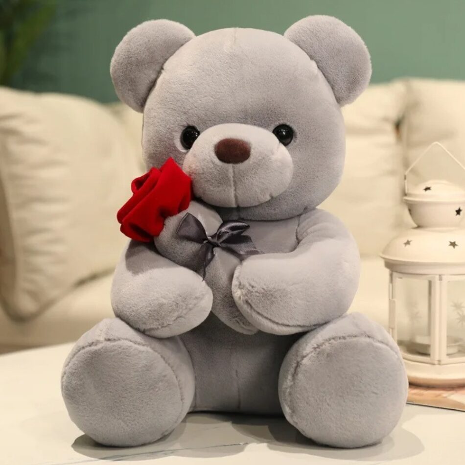 Peluche nounours romantique rose, cadeau parfait pour la Saint-Valentin