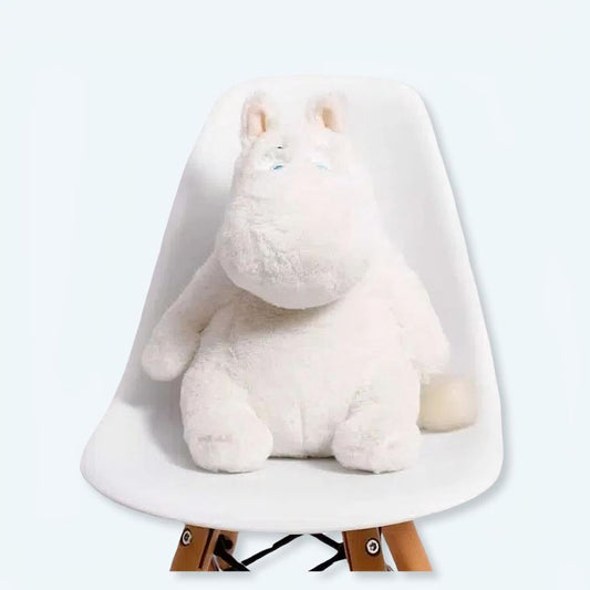 Peluche oreiller hippopotame blanc doux confort maison - ByCosy