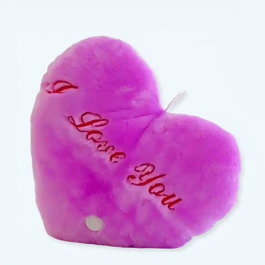 Peluche Oreiller Douce Câlin Violet - Message Romantique