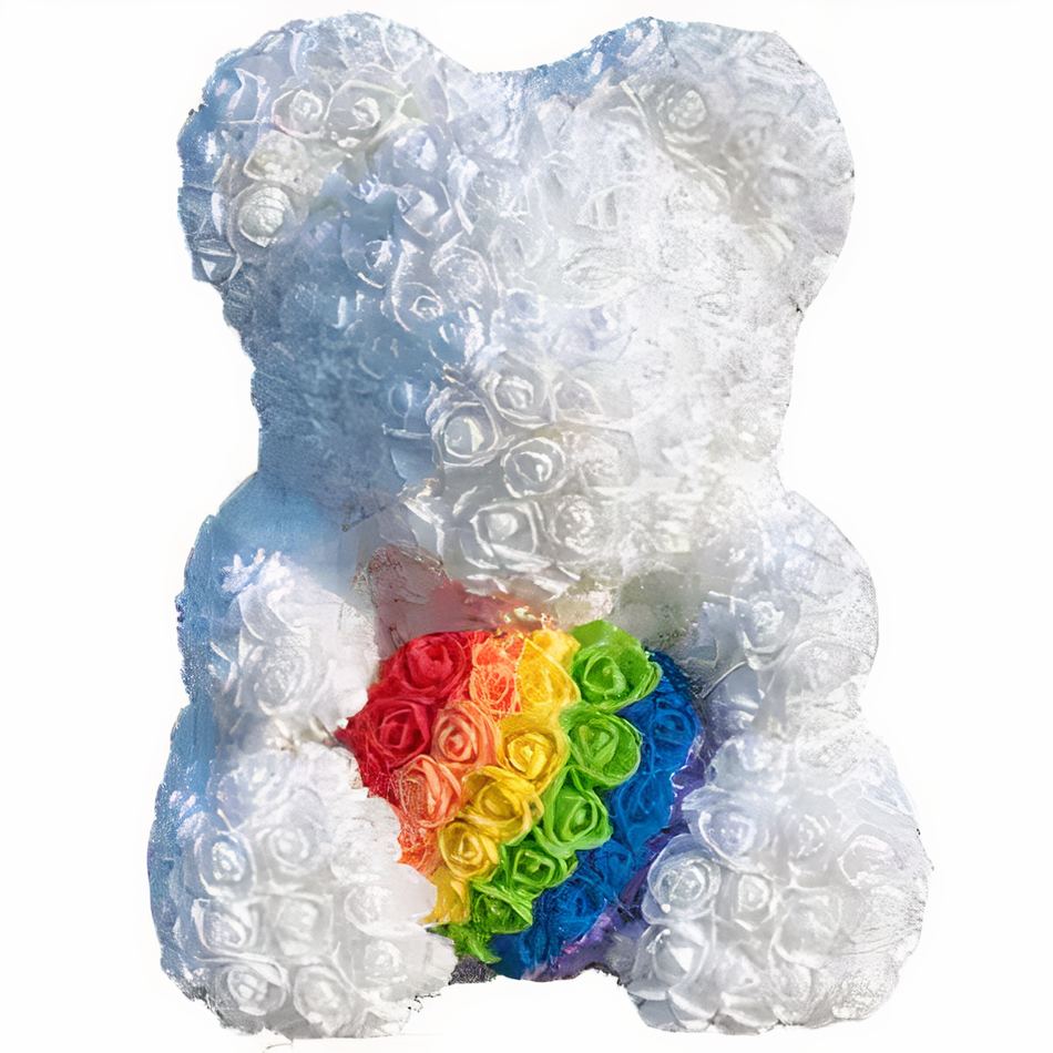 Peluche Ours Arc-en-Ciel Doux et Mignon - Idéale pour les Enfants