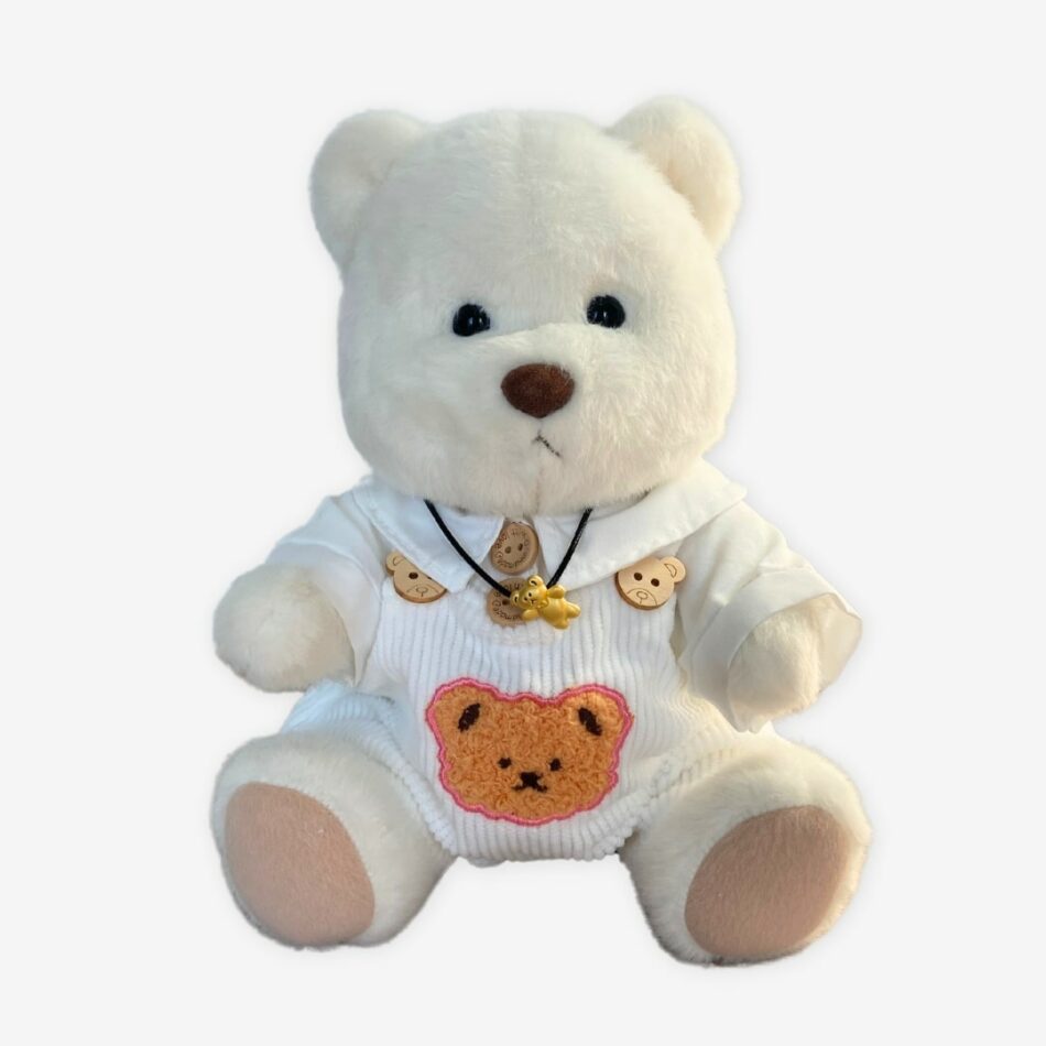 Peluche Ours Articulé Fait Main Blanche et Douce pour Enfant