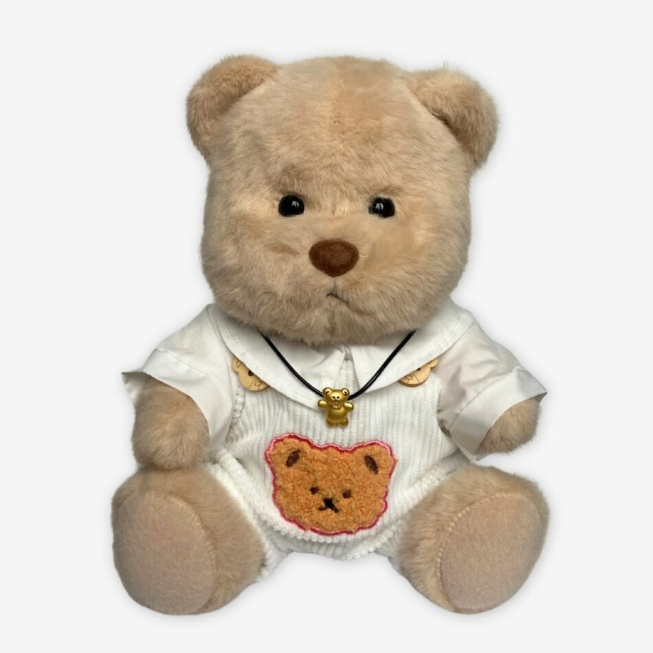 Peluche Ours Articulé Fait Main Blanche et Douce pour Enfant