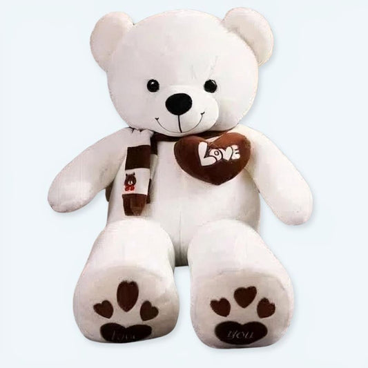 Peluche Ours Blanc Doux Câlin pour un Hiver Chaleureux !