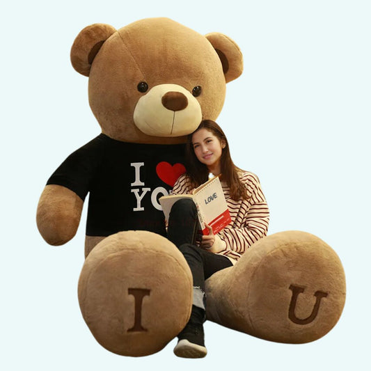 Peluche Ours Géant Câlin Amour en T-shirt Doux