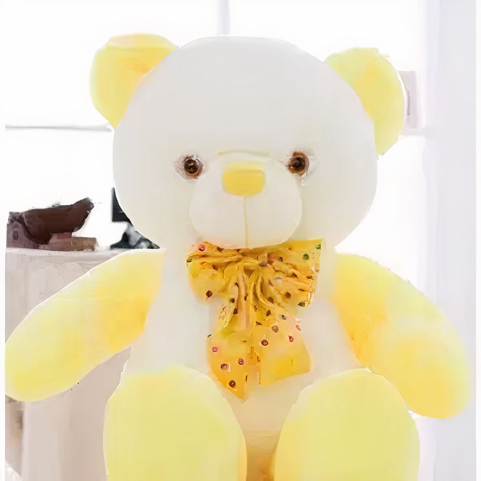 Peluche ours jaune kawaii - Douce câline enfant décor