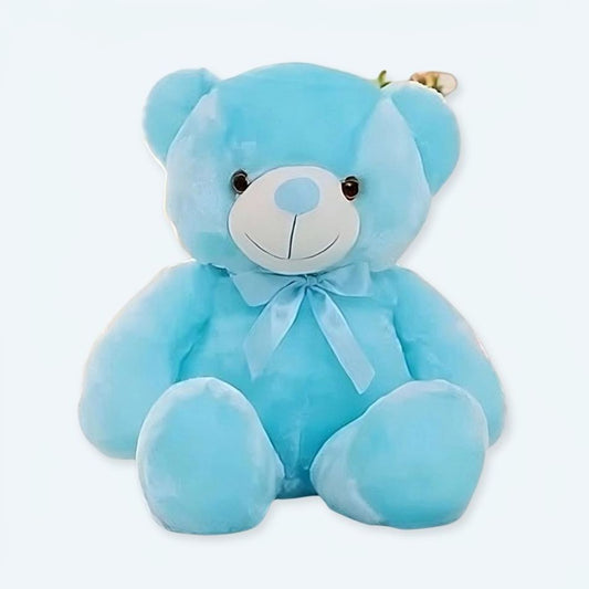 Oreiller LED Peluche Ourson Douce Lumière Bleue de Nuit
