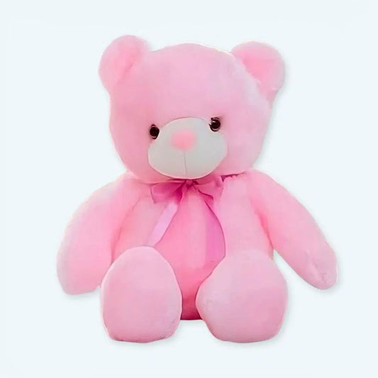Peluche ours rose lumineux LED douce nuit apaisante - 
