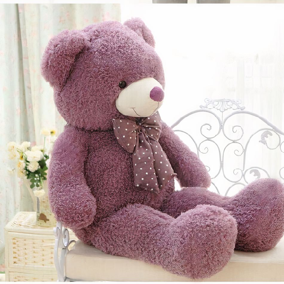 Peluche Ours Violet Géant pour une Chambre Enfant Douillette