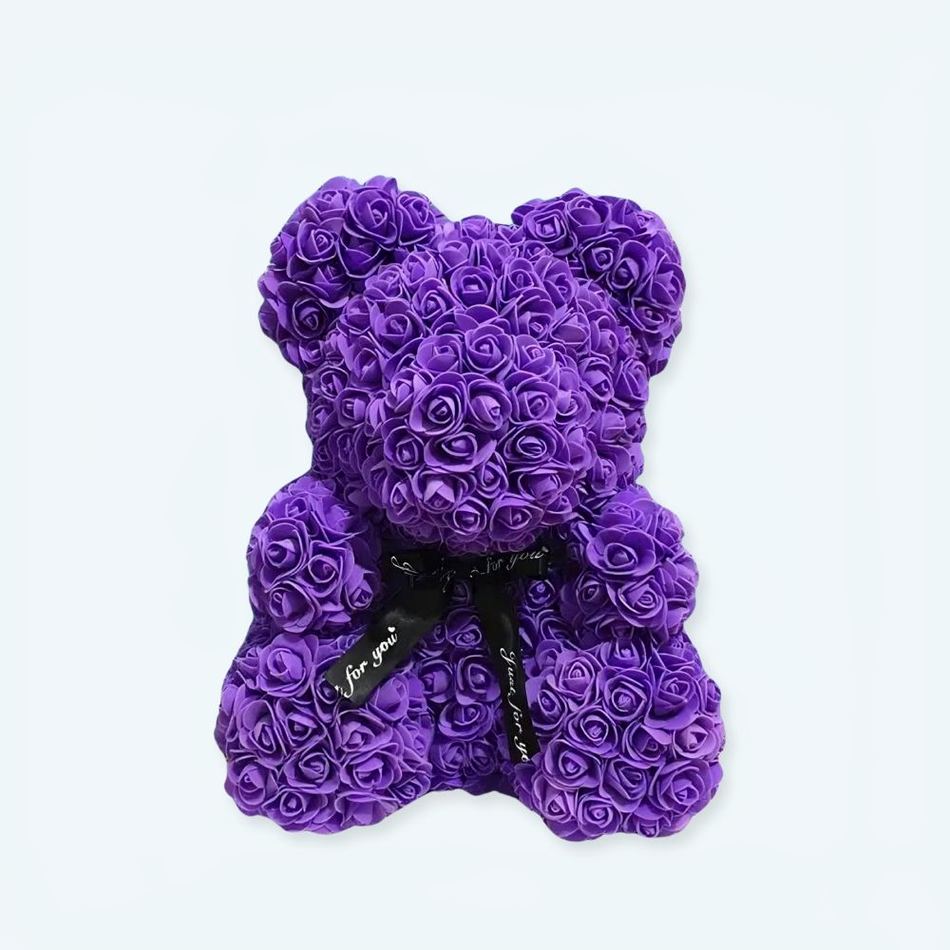 Peluche Ours Violette Florale pour une Chambre d'Enfant Douce